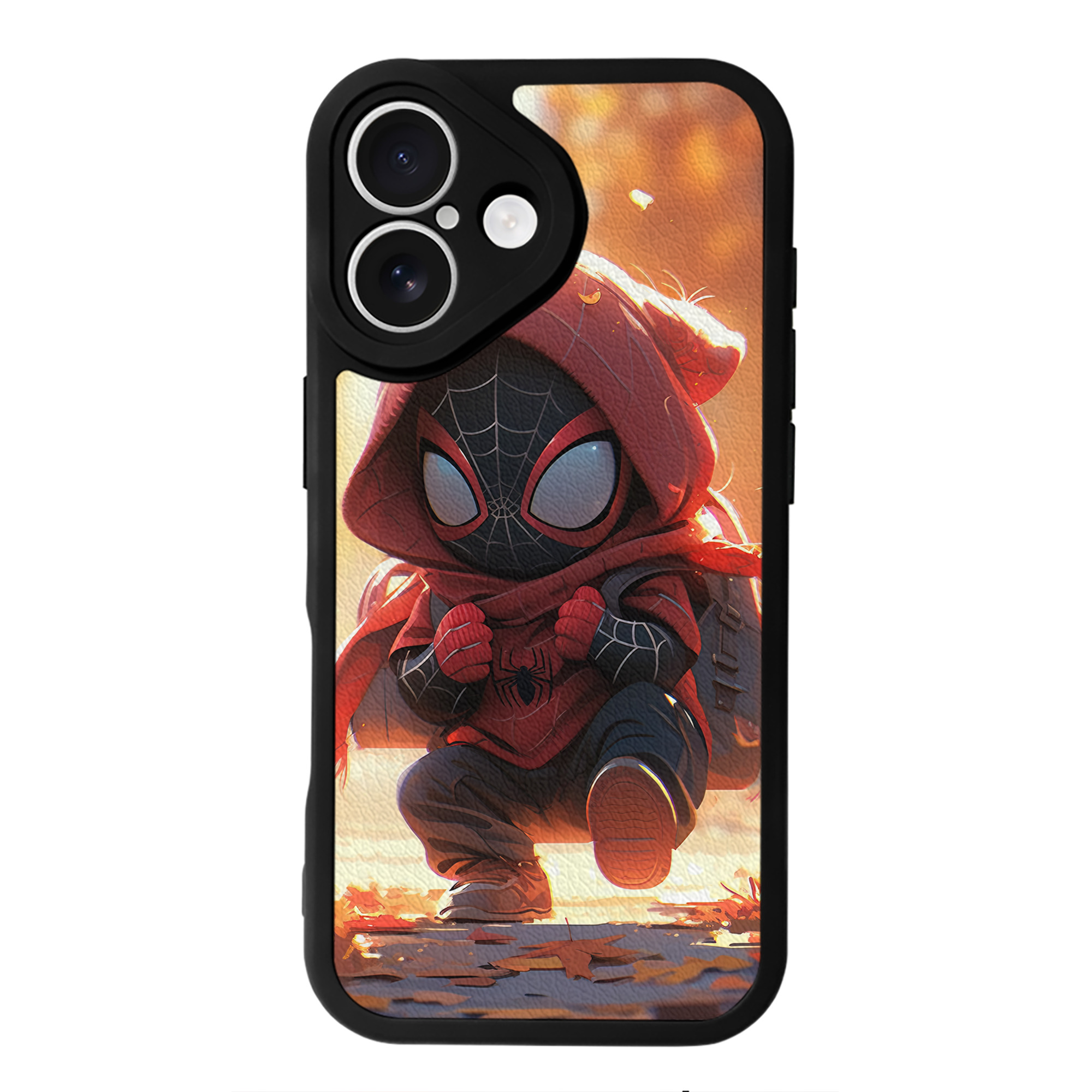 （画像用） Spider Man スパイダーマン 【iPhone 16シリーズ対応】シリコンスマホケース（レザー調） 材質：シリコン